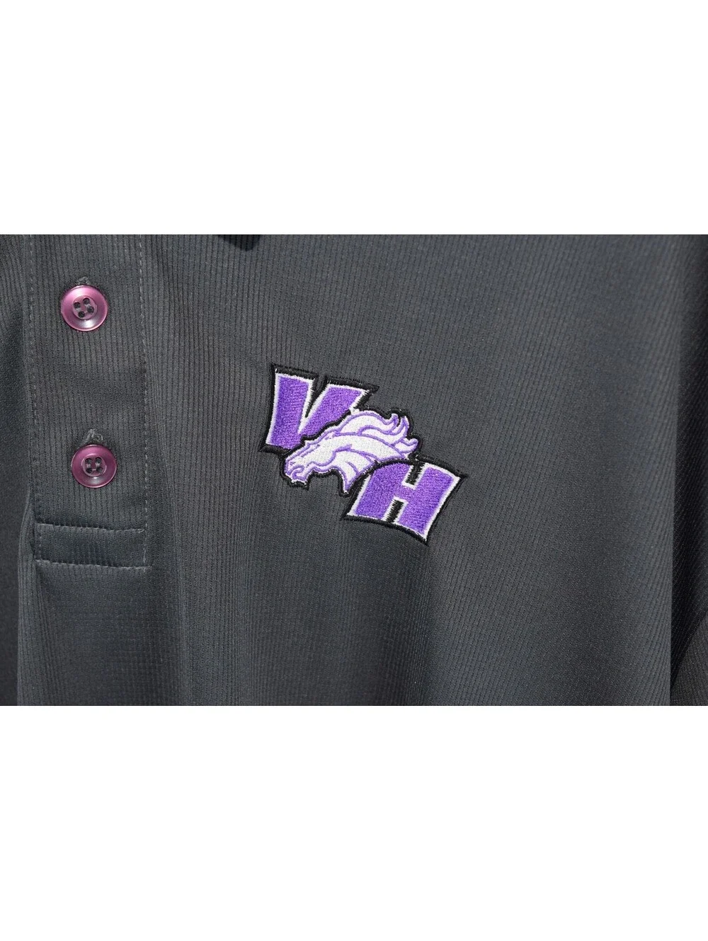 Nike Dri-Fit Polo Shirt 3XL Gray Purple Team Logo Golf Athletic Short Sleeve